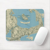 Alte Karte von Cape Cod (1945) Mousepad (Mit Mouse)