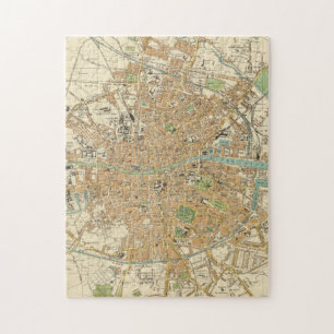 Alte Karte von Dublin Irland (1914) Puzzle
