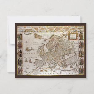 Alte Karte von Europa von Willem Jansz Blaeu, um 1