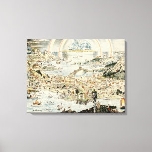 Alte Karte von Fairyland von Bernard Sleigh Leinwanddruck