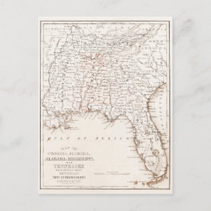 Alte Karte von Florida Alabama Georgia Mississippi