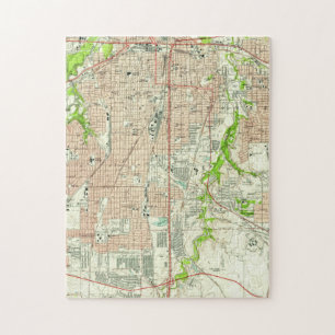 Alte Karte von Fort Worth Texas (1955) Puzzle