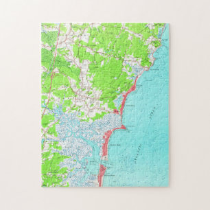 Alte Karte von Hampton Beach New Hampshire (1957) Puzzle