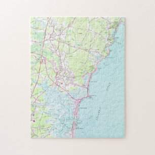 Alte Karte von Hampton Beach NH (1957) Puzzle