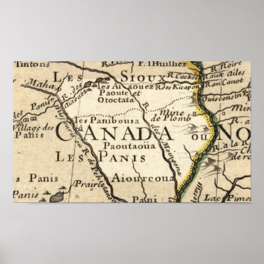 Alte Karte von Iowa Poster (Vorne)