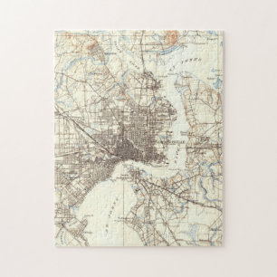 Alte Karte von Jacksonville Florida (1918) Puzzle