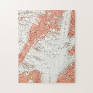 Alte Karte von Jersey City NJ (1955) Puzzle