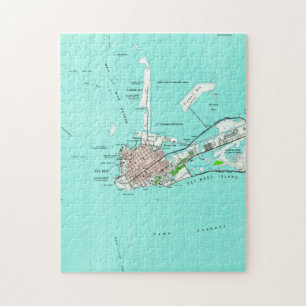 Alte Karte von Key West Florida (1962) Puzzle