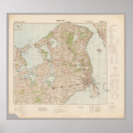 Alte Karte von Kopenhagen 1941, Dänemark Poster