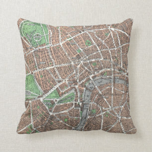 Alte Karte von London Kissen