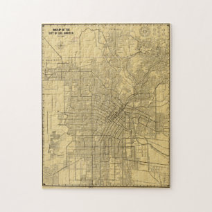 Alte Karte von Los Angeles CA (1914) Puzzle