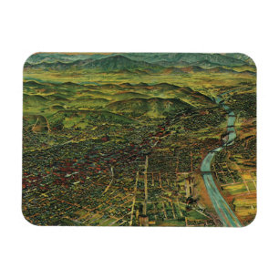 Alte Karte von Los Angeles, Kalifornien und Fluss Magnet