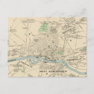 Alte Karte von Manchester NH (1892)
