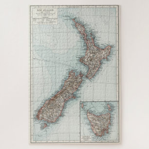 Alte Karte von Neuseeland (1900) Puzzle