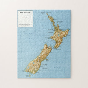 Alte Karte von Neuseeland (1971) Puzzle