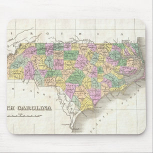 Alte Karte von North Carolina (1827) Mousepad