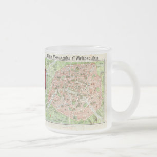Alte Karte von Paris (1920) Mattglastasse