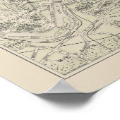 Alte Karte von Paris Poster (Ecke)