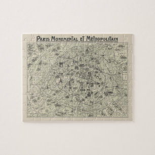 Alte Karte von Paris Puzzle