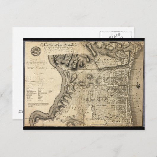 Alte Karte von Philadelphia Pennsylvania aus dem J (Vorne/Hinten)