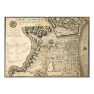 Alte Karte von Philadelphia Pennsylvania von 1796 Fotodruck