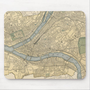 Alte Karte von Pittsburgh PA (1891) Mousepad