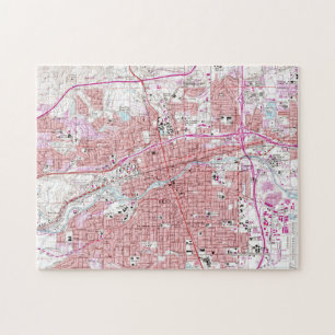 Alte Karte von Reno Nevada (1967) Puzzle