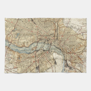 Alte Karte von Richmond Virginia (1934) Küchentuch