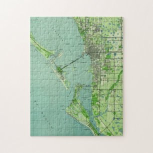 Alte Karte von Sarasota Florida (1944) Puzzle