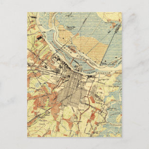 Alte Karte von Savannah Georgia (1942)