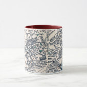 Alte Karte von West End London Tasse (Zentrum)