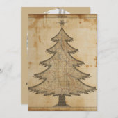 Alte Karte Weihnachtsbaum (Vorne/Hinten)