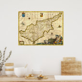 Alte Karte Zyperns Poster (Küche)