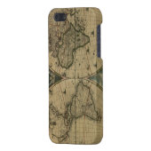 Alte Karten-Kugel iPhone Hülle (Rückseite links)
