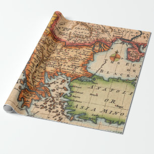 Alte Karten Muster Geschenkpapier