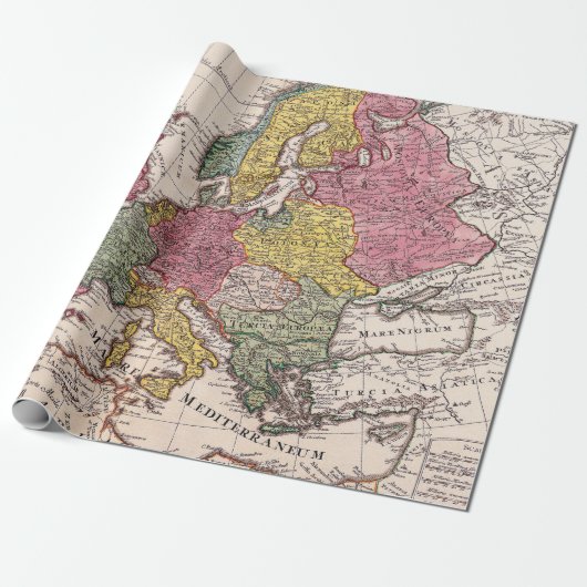 Alte Karten Muster Geschenkpapier (Ungerollt)