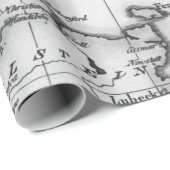 Alte Karten Schwarz-Weiß-Geschenkpapier Geschenkpapier (Rolleneckpunkt)