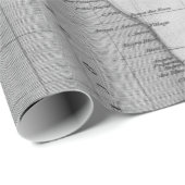 Alte Karten Schwarz-Weiß-Geschenkpapier Geschenkpapier (Rolleneckpunkt)