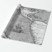 Alte Karten Schwarz-Weiß-Geschenkpapier Geschenkpapier (Ungerollt)