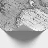Alte Karten Schwarz-Weiß-Geschenkpapier Geschenkpapier (Ecke)