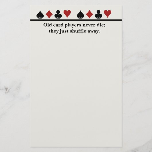 Alte Kartenspieler Briefpapier (Vorderseite)