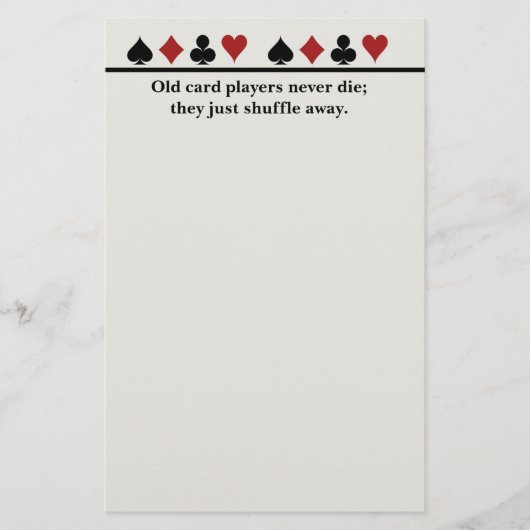 Alte Kartenspieler Briefpapier (Vorderseite)