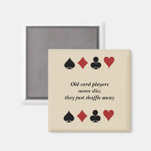 Alte Kartenspieler mit Symbolen für das Kartenspie Magnet (Vorderseite/Rückseite)