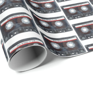 Alte Kassette mit glücklichem Geburtstagstext Geschenkpapier