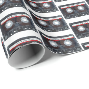 Alte Kassette mit Happy Birthday Text Geschenkpapier