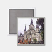Alte Kathedrale am JackSon Platz Magnet (Vorderseite/Rückseite)