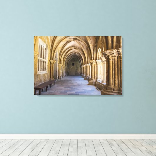 Alte Kathedrale Kloster Hallway Leinwanddruck (Insitu (Holzboden))