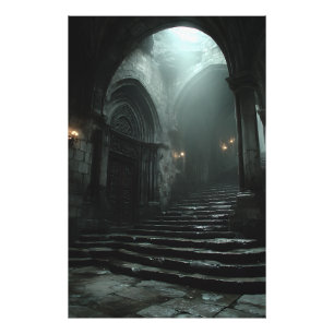 Alte Kathedrentreppe Nebel Licht Fotodruck