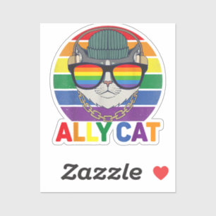Alte Katze LGBT Gay Rainbow Pride Flag - Alte Katz Aufkleber