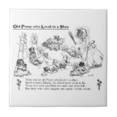 Alte Katze Louis Wain im Schuh-Kinderzimmer-Reim Fliese (Vorderseite)
